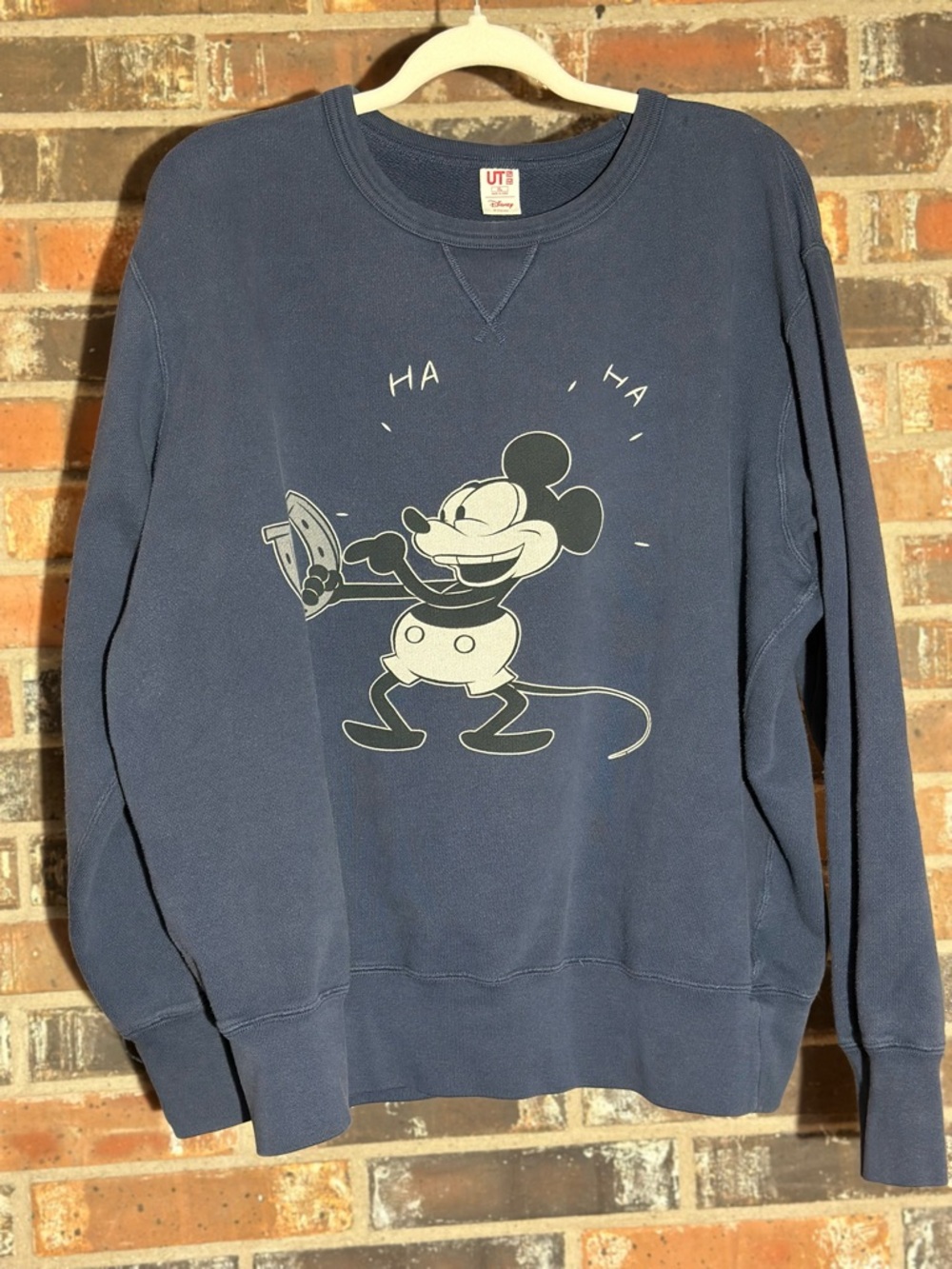 Disney Men’s Slate Blue Mickey Crewneck Sweatshirt